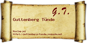 Guttenberg Tünde névjegykártya